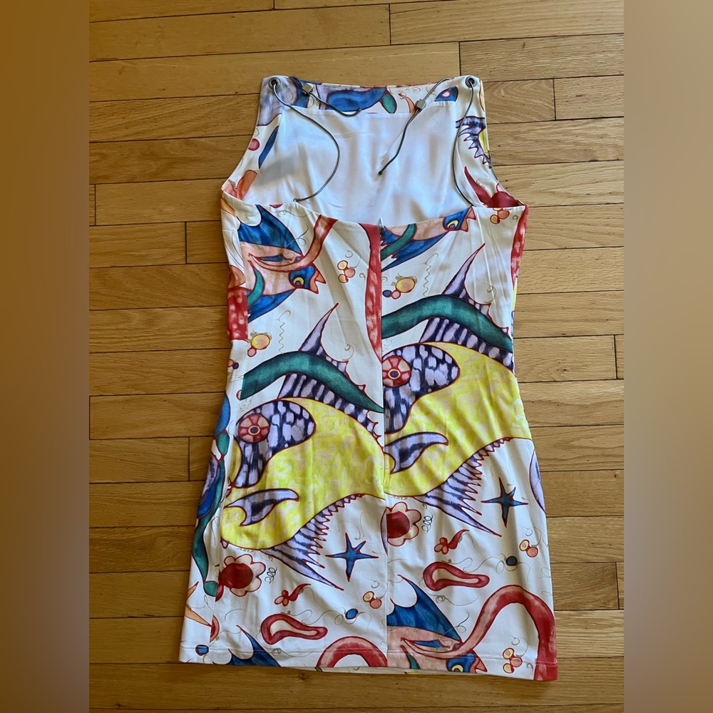 VERSACE 2000's Emily in Paris Sealife Mini Dress S - Picture 4 of 7
